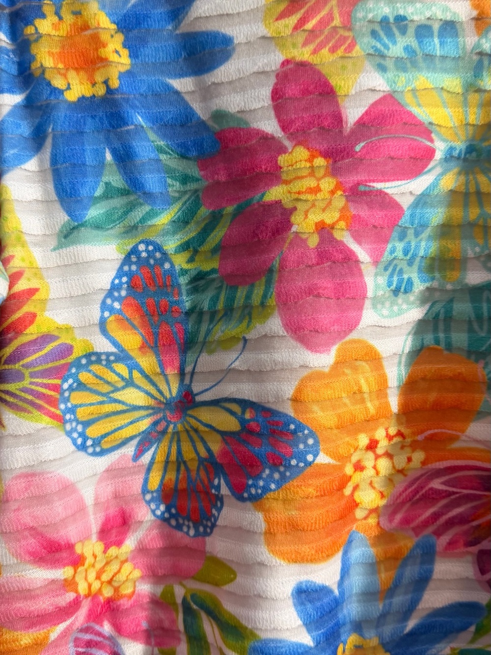 Alfred Dunner Multicolor Floral Butterfly V-Neck Top - Picture 3 of 6